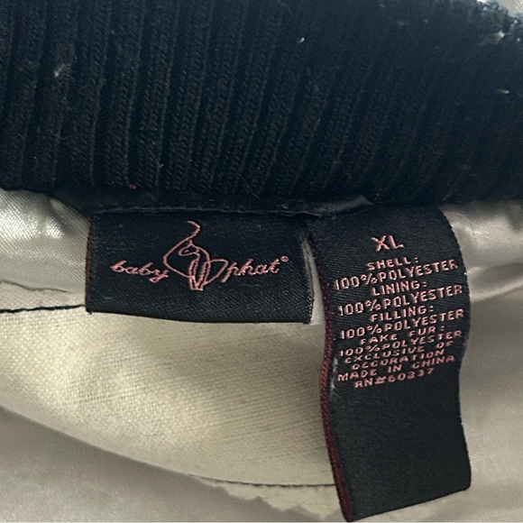 VINTAGE Baby Phat Black Puffer Jacket with Faux Fur Hood - Picture 7 of 9